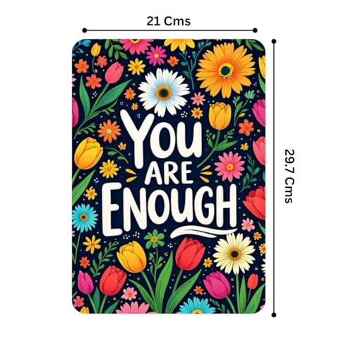 Image of Zesta Bathroom Decor Items Washroom Decor Tin Sign | Aesthetic Posters Wall Poster for Bedroom | Magnetic Cafe Decoration Items / Restaurant Decorations Items | Quirky Home Decor Bar Accent (You Are Enough)