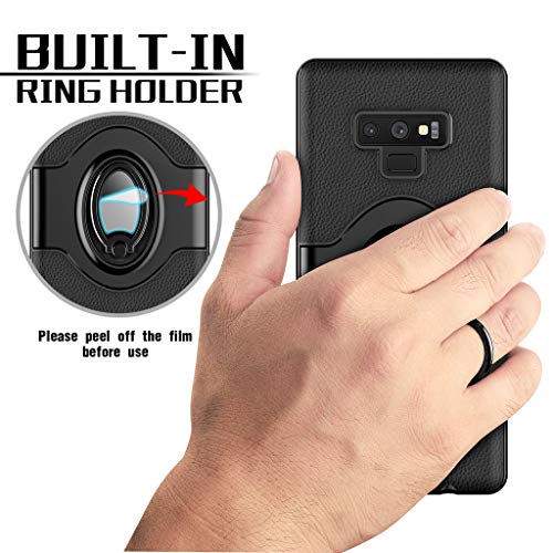 Esamcore Samsung Galaxy Note 9 Case Ring Holder Kickstand Cases + Dashboard Magnetic Phone Car Mount [Black] #TOP1