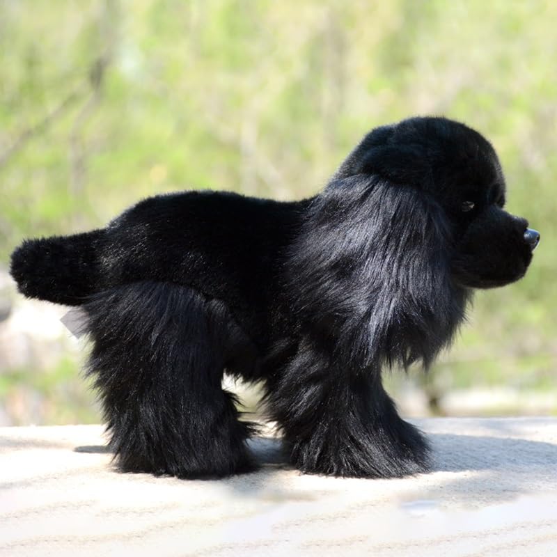 Amazon.co.jp: リアルなコッカースパニエル人形かわいい黒犬ぬいぐるみ