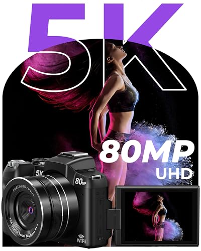 Image of 5K Digital Cameras for Photography 80MP WiFi UHD Autofocus Vlogging Camera