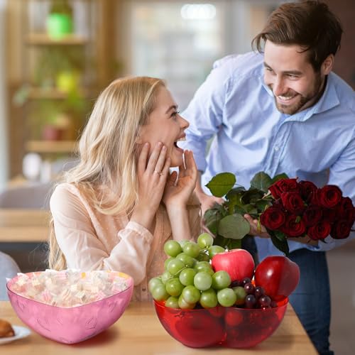 Wiwiqing 2 Pcs Heart Shape Dish 9.65 Inch Valentine Candy Bowl Dishes Plastic Love Fruit Plate Dessert Snack Salad Bowl for Home Valentine Anniversary Wedding (Red and Pink,Heart) by Wiwiqing - Image 7