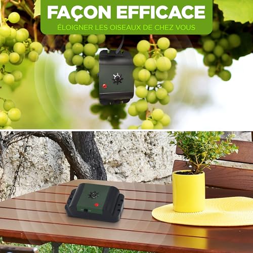 ISOTRONIC Répulsif ultrasons Oiseaux et Pigeons – À Piles pour Balcon, Toit et Jardin – Éloigne moineaux, goélands et Corbeaux – Portée 40 m² – Lot de 3 unités pour Une Protection Efficace et Mobile – vue 4
