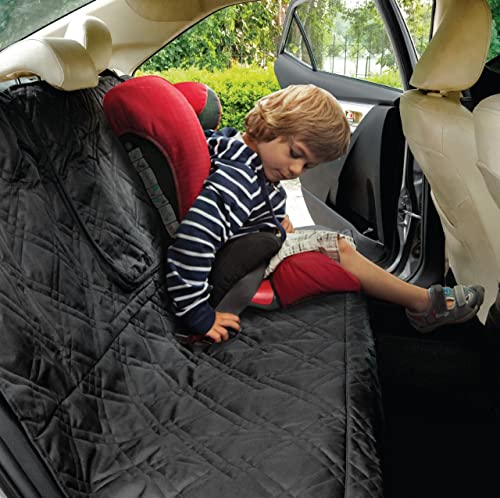 Car Back Seat Protector for Kids – Thick Padded Diamond Design Child Backseat Cover for Car Truck SUV with Non-Slip Material 100% Waterproof 600D Scratch Proof Machine Washable