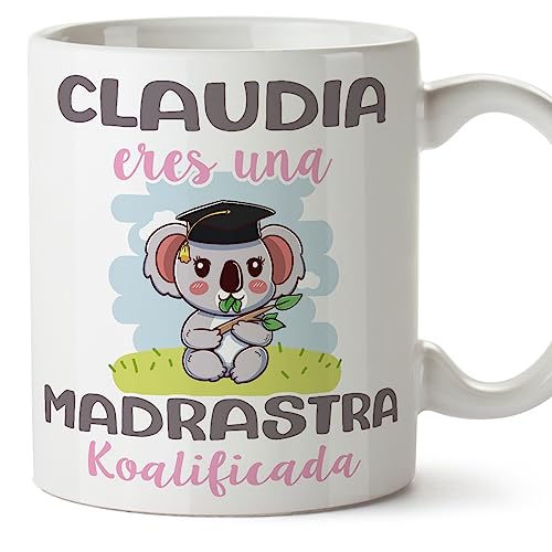 MUGFFINS Tazas Personalizadas para MADRASTRA - En Español - Koalificados Personalizados - 11 oz / 330 ml - Regalo personalizable original y divertido