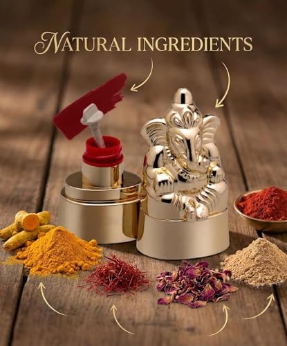 Image of Ganesh Statue Organic Sindoor Powder for Women - 100% Natural Kumkum, Traditional Sindhuram for Forehead & Puja Tilak, Long-Lasting (Red&Maroon)
