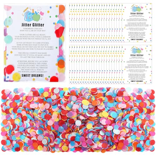 Suncalla 36 Set Back to School Confetti Set Jitter Glitter Confetti First Day of School Gifts and Cards for Schools Classroom Party Decoration