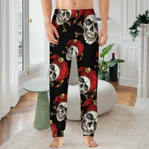 Skull And Crossbones Pirate Pajama Pants Men Pj Bottoms Sleepwear Lounge Pant2
