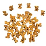 Meawaho 40PCS Mini Bears Resin Figurines, Animals Miniature Figurines for Cake Decor, Brown Bear Accessories for Doll House Decor Micro Garden Landscape Party Supplies Plant Automobile Decoration