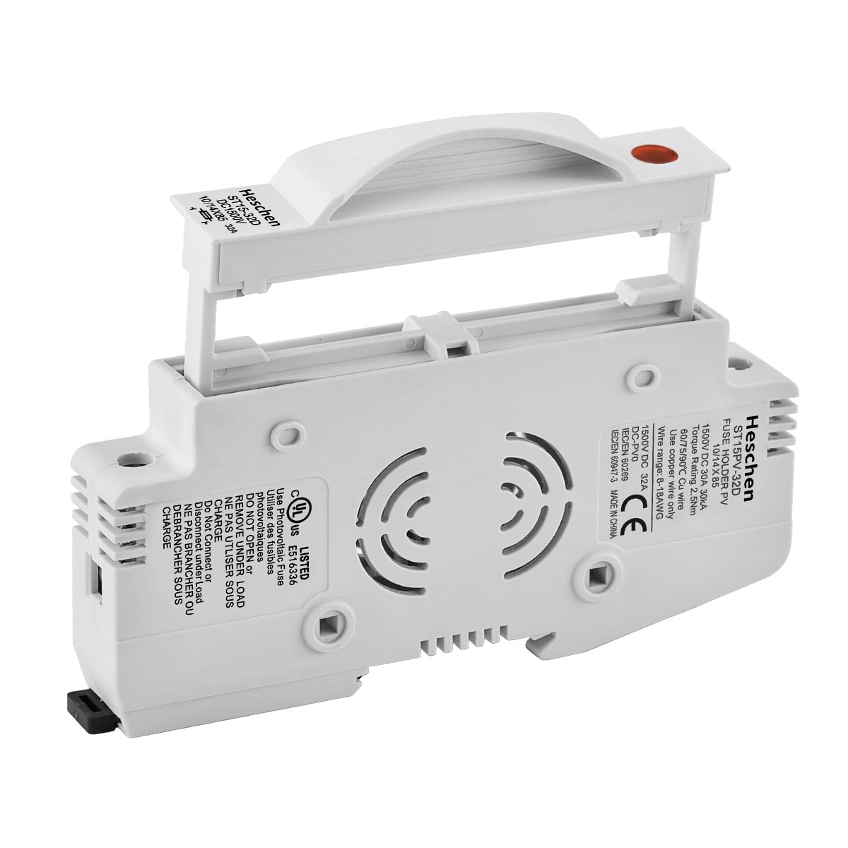 Porte-fusible Solaire ST15-32D - 1500V DC 32A, 1 Pôle, Montage Rail DIN 35 Mm