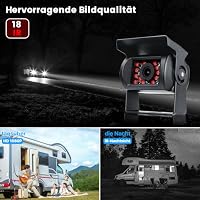 GREENAUTO AHD 1080P Rückfahrkamera, IR Nachtsicht, IP69K Wasserdicht, Rückfahrkamera für LKW, Wohnwagen, Wohnmobil, Anhänger, Einparkhilfe – Ansicht 3