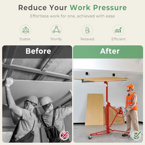 image for Lyromix Drywall Lift 11FT, Drywall Lifter Panel Jack, 150LBS Heavy Dut