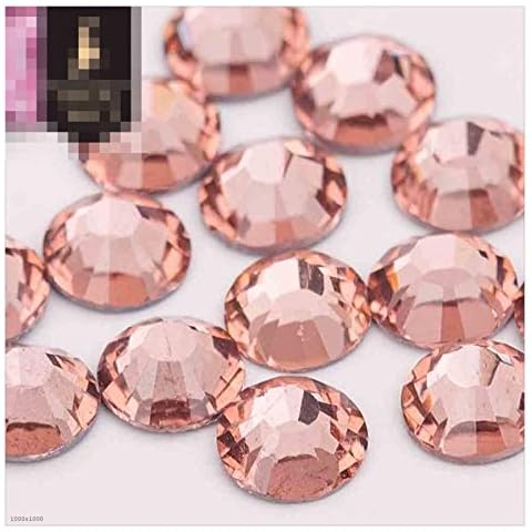 ZXTQW Clear Crystal Rhinestones Crystal Castle 4A Glass Flatback Rhinestone Lt Peach Non Hot Fix Crystal None Glue No Hotfix Rhinestones for Nail Art Rhinestones Cover