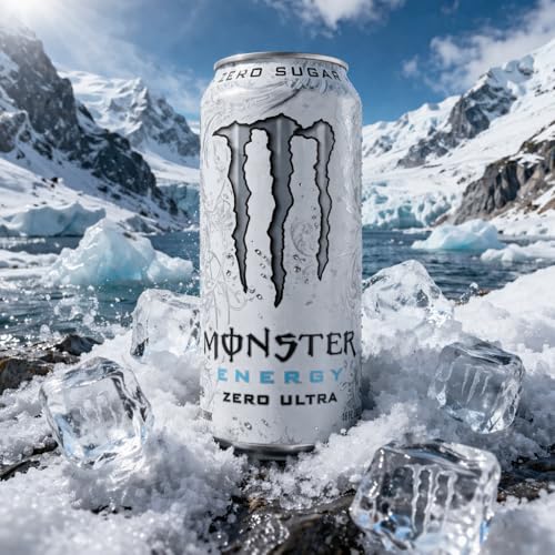 Image of Monster Energy Zero Ultra White Drink (Pack of 12) 500ml By COUGAR | Zero Sugar Refreshing Energy Beverage | Light Flavor with Smooth Taste | Carbonated Energy Drink for Focus & Performance | Ready to Drink Can for Daily Boost - (Imported-USA)