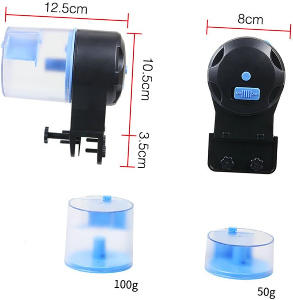Automatic Fish Feeder for Aquarium Timer Controlled Dispenser Battery Operated Blue for Various Fish Food Feeding Hours Convenient
