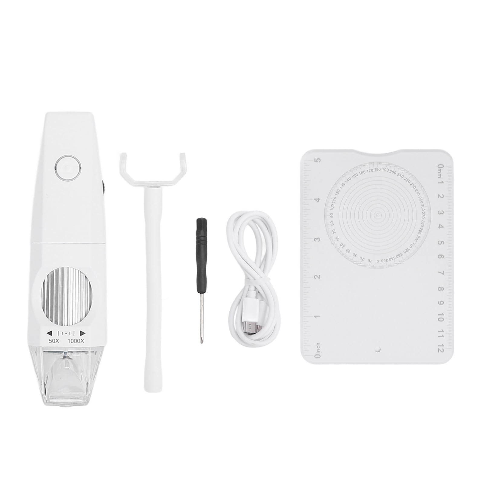 Microscopio Digital 2MP 50X-1000X Cámara de Inspección Portátil USB con Soporte Ajustable 8 Luces LED para Cabello de Piel, Aumento, Microscopios de Bolsillo, Ideal para