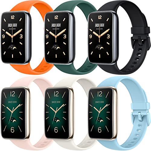 ASDONAL 6 Stück Armband Kompatibel mit Xiaomi Smart Band 7 Pro Ersatzarmband für Xiaomi Mi Band 7 Pro Ersatzbänder Mi Band 7 Pro Armbänder Strap (6 Farben)
