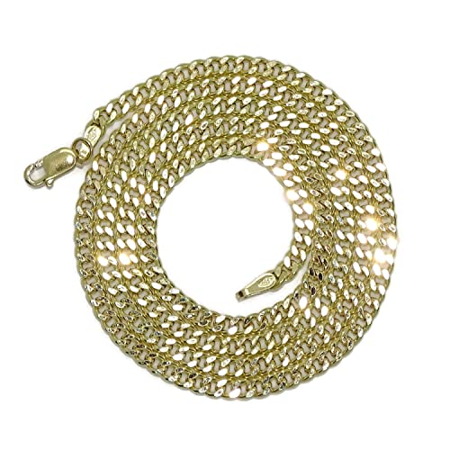 Never Say Never Cadena de oro amarillo de 18k para hombre tipo barbada de 3mm de ancha y 60cm de larga. Cierre mosquetón