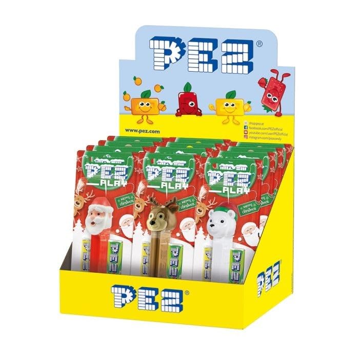 PEZ Winter Stars Christmas Dispensers & Candy x 12
