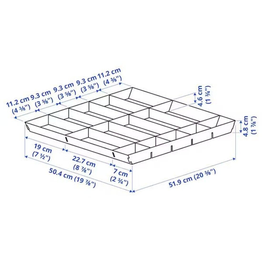 IKEA UPPDATERA Verstellbarer Organizer für Schubladen, 60 cm, grau