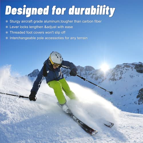 Nordic Walking Stöcke, 7075 Aluminium Wanderstöcke, Wanderstöcke Faltbar, 110 CM-130 cm Einstellbar, Mit 6 Paar… - Image 4