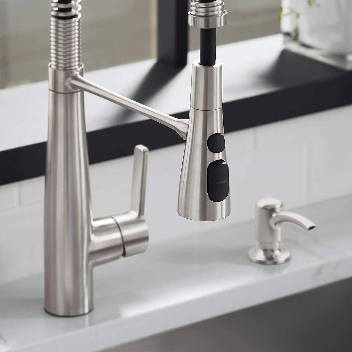 KOHLER K-R22745-SD-VS Semi-Professional Kitchen Sink Faucets with Soap Dispenser, Commercial Kitchen Faucets with Pull Down Sprayer, Vibrant Stainless - Image 3