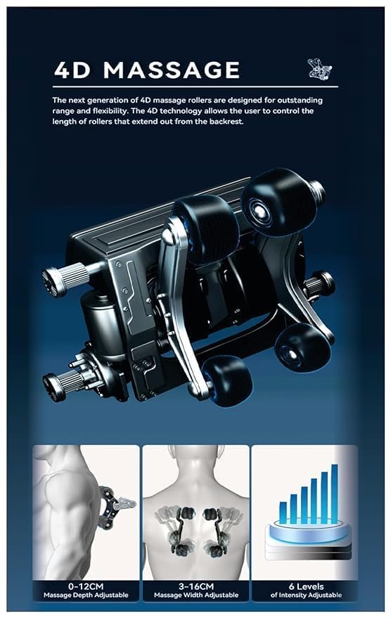 RELAXIFY Electric Massage Chair, Black, Contemporary Style, 4D Zero Gravity Massage, Heating & Foot Massage, Adult, Indoor Use, Relaxing RELAXIFY Electric Massage Chair, Black, Contemporary Style, 4D Zero Gravity Massage, Heating & Foot Massage, Adult, Indoor Use, Relaxing