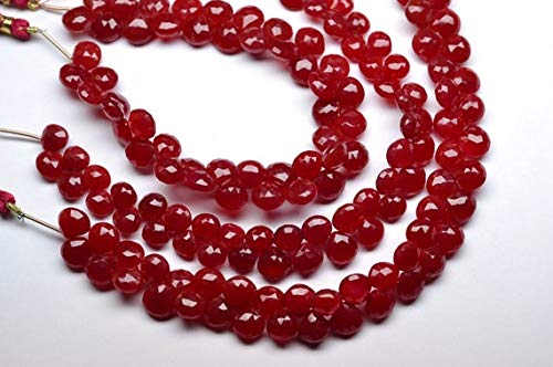 Opaline de feu naturelle 8-9mm briolette cœur à perçage précis pour fil sans défaut