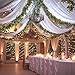 White Ceiling Drapes with Lights String for Weddings, 6 Panels 5ftx10ft Sheer Tulle Backdrop Photo Background Drapes for Wedding Ceremony Birthday Party Arch Decoration