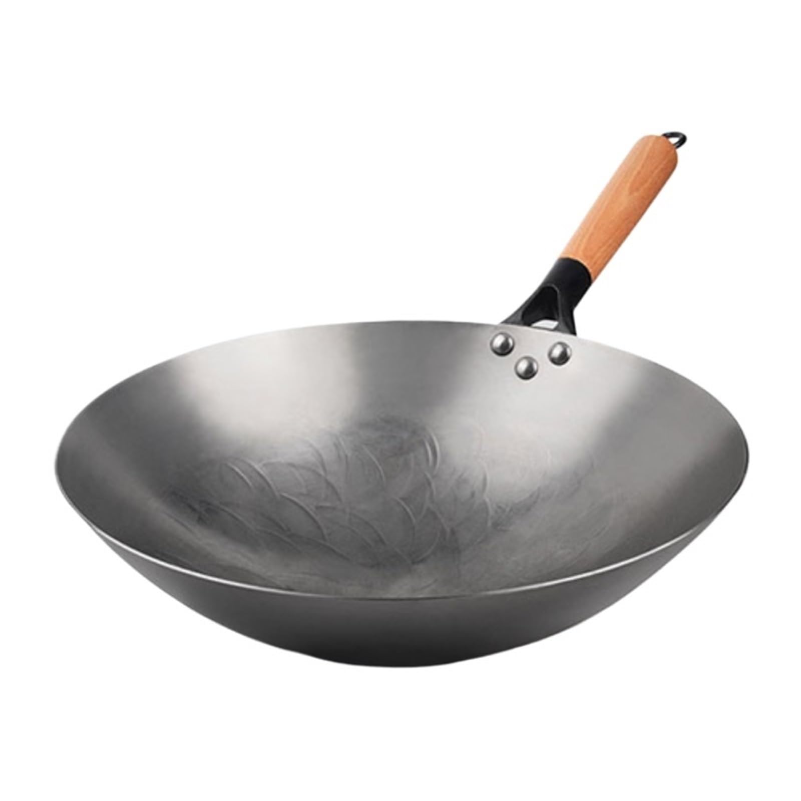 Wok Pan Iron Wok Handmade Forging Pot Uncoated Cookware Woks,34Cm