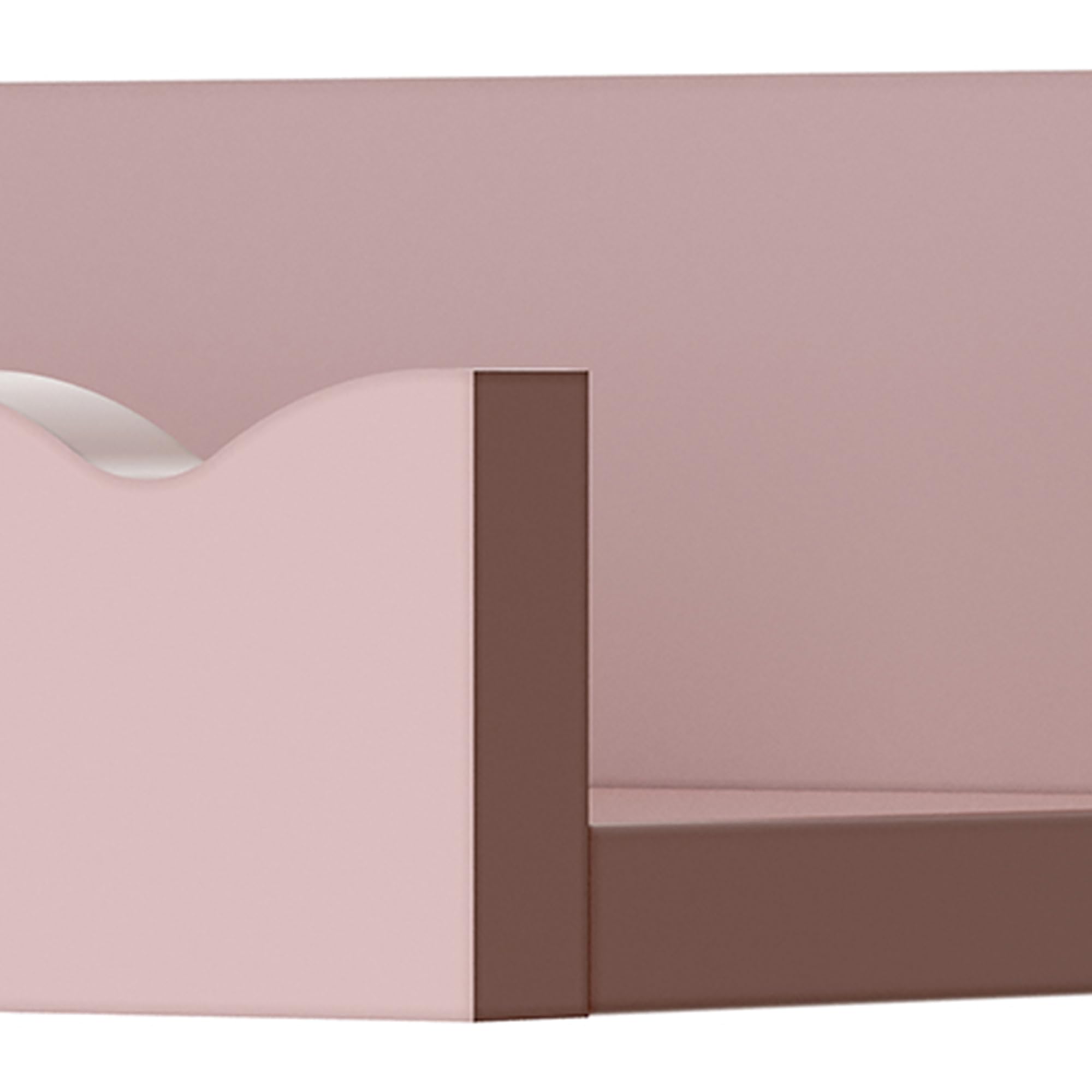 [en.casa] Set de 2 Estantes Flotantes Infantil Vestnes Baldas de Pared con Borde Ondulado Librería Dormitorio para Niños Habitación Infantil 60 x 10 x 5 cm Rosa - Algodón de azúcar