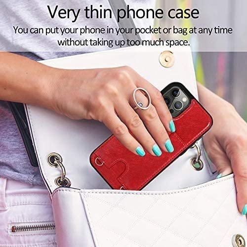 Lanière amovible iPhone 12 coque bandoulière avec étui portefeuille intégré noir - 6