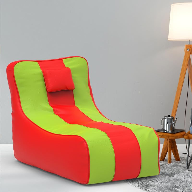 BiggieBean Bag Cover XXXXXL Lounger Bean Bag - Official : SerenityRest Bean Bag Lounger (Color : Red Pea-Green)-image-18
