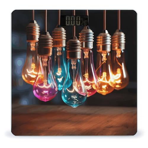 Báscula digital de baño con luz LED y plataforma de vidrio templado miniatura 1