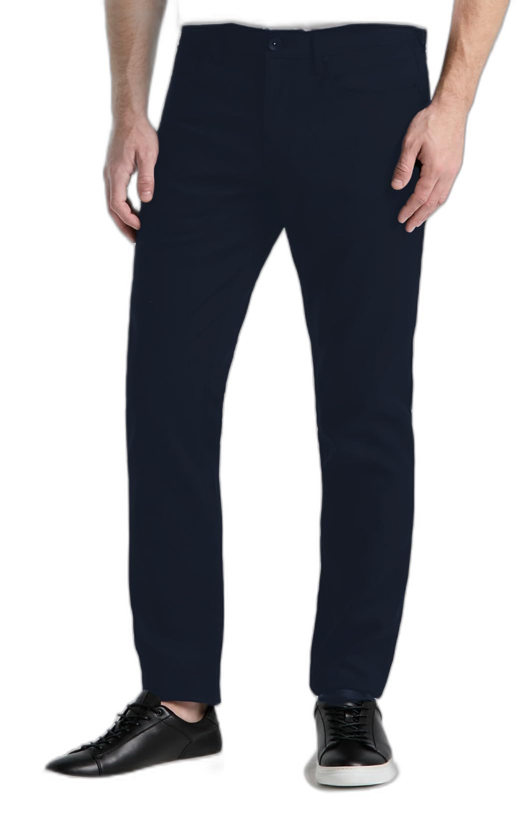 Perry Ellis Mens Double Weave 5-Pocket Pants with Slim Fit and 2-Way Stretch
