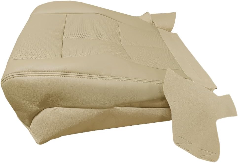 Passenger Bottom Leather Perforated Seat Cover, Replacement Tan Passenger Side Seat Cover Compatible with Lincoln Navigator 2007-2014