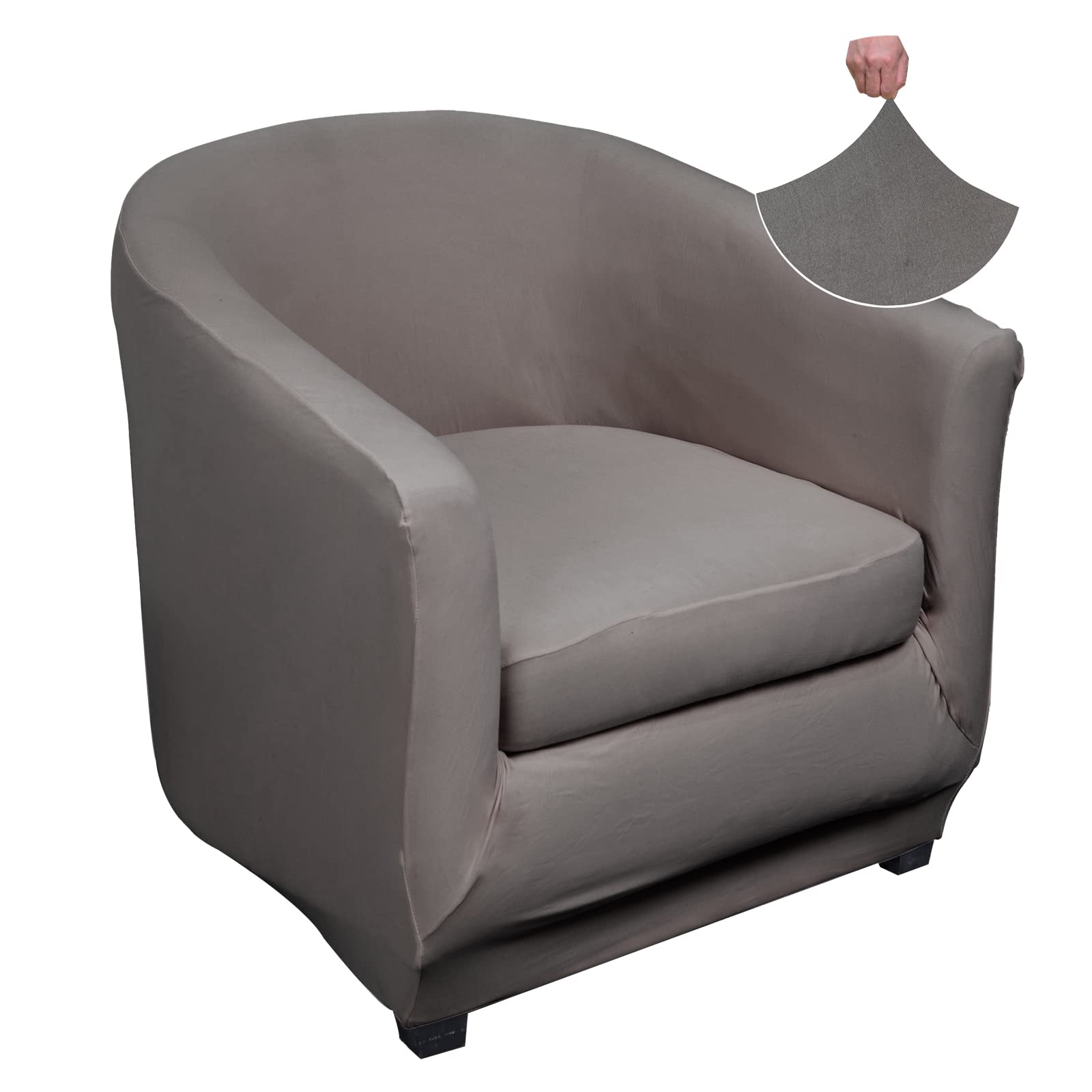 Jaotto Copripoltrona 1 Posto Elasticizzato,Fodere Copripoltrona Universale con Cuscino Separato,Copripoltrona Chesterfield Lavabile Antiscivolo per Bancone Soggiorno Tullsta,Grigio