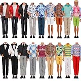 EuTengHao Doll Clothes for 12 Inch Boy Dolls with Jeans Leather Jackets Shorts Suits Sweatshirts T-Shirts Fashion Clothes for 12'' Boy Doll (6 Sets, Random Style)