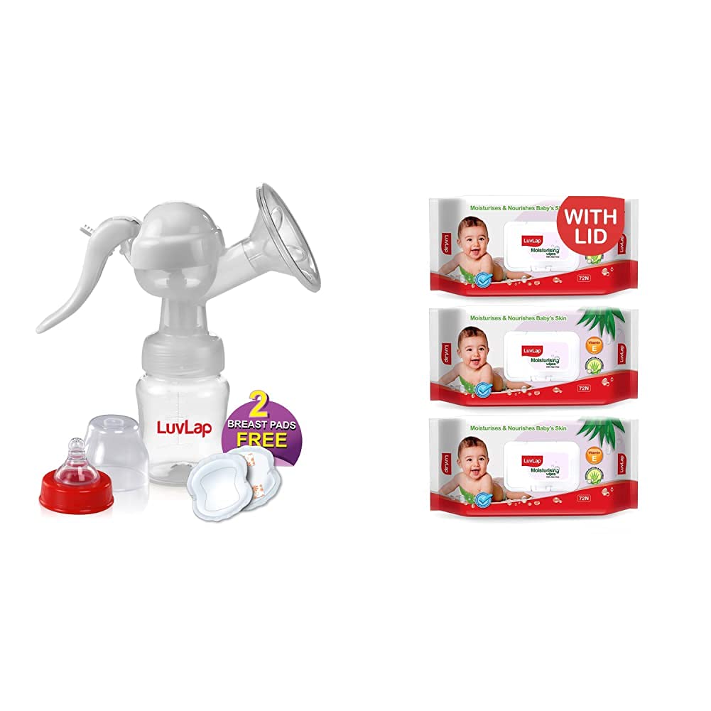 LuvLap Manual Breast Pump & Combo Wipes Pack of 3 (B097KM9W1Y) Amazon Price History, Amazon Price Tracker