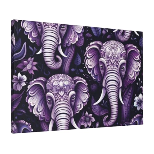Toile éléphant de dessin animé, une touche de douceur murale pour la chambre