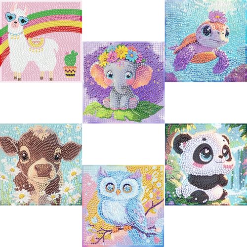 Kit peinture diamant 5D animaux pour occuper les enfants calmement sans écrans à la maison