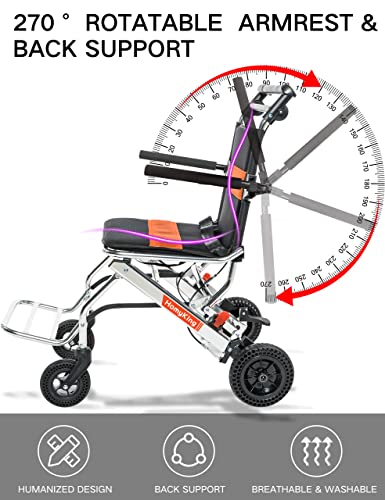 Homyking Lightweight Wheelchair For Adults, Portable Folding Transport Wheelchair With Hand Brake #TOP3