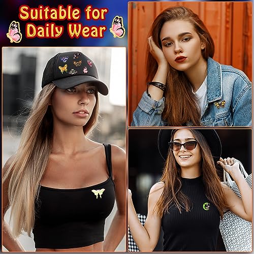 Ceenna 100 Pcs Butterfly Enamel Pins Bulk Cute Backpack Lapel Pins Steampunk Goth Horror Brooches Colorful Moth Butterfly Halloween Decoration for Clothes Women Badge Jewelry Gift4