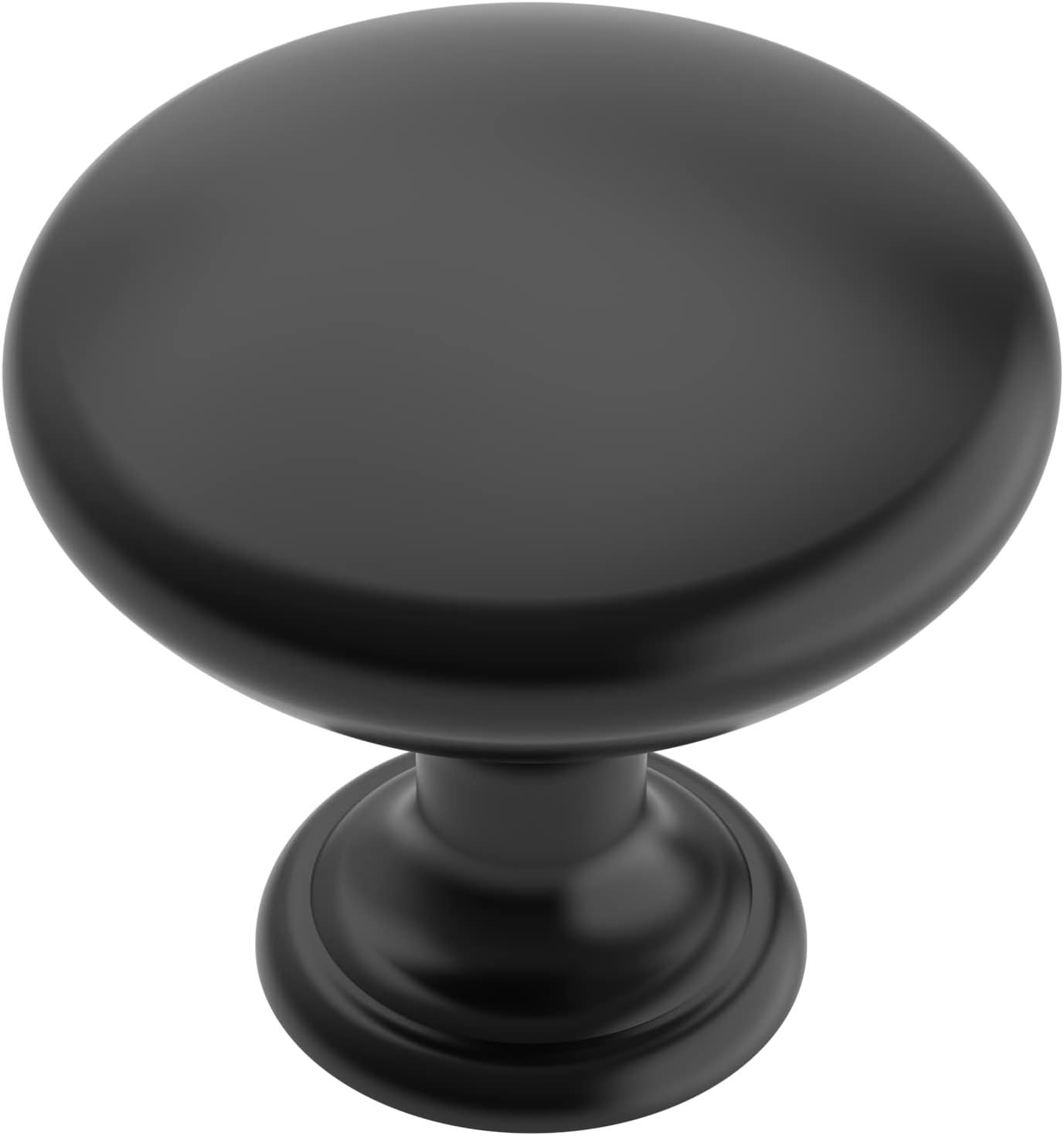 Alzassbg 25 Pack Matt Black Cabinet Knobs, 1-1/8 Inch Diameter Round Kitchen Knobs for Cabinets and Drawers AL6011MB
