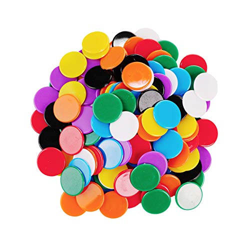 FINGOOO 160 pieces Coloured Counter Bingo Chips Learning Resource Plastic Markers for Kids Math Counting Education