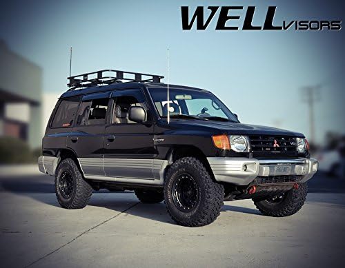 WellVisors Window Visors Wind Deflectors Compatible with Mitsubishi Montero 1992-2000 Premium Series Rain Guards 3-847MI011