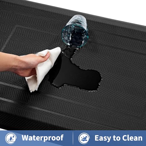 Image of UKISS 9 /10 inch inch Extra Thick Cushioned Anti Fatigue Kitchen Mat, Waterproof High Density Foam Standing Desk Mat, Non-Slip Ergonomic Comfort Mat for Kitchen, Office,Workstation Black (Black, 20 inch X 39 inch)