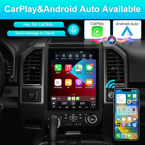 AWESAFE Android 12 Car Stereo for Ford F150 2015-2021 12" T Style Screen Radio GPS Navigation Wireless Carplay Radio Upgrade Android Auto Steering Wheel Controls WiFi Bluetooth (4G+64GB)