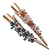 2PCS Boho Iris Dragonfly Long Duckbill Beak Alligator Crocodile Teeth Gold Tone Metal Hair Clip Clamp for Women