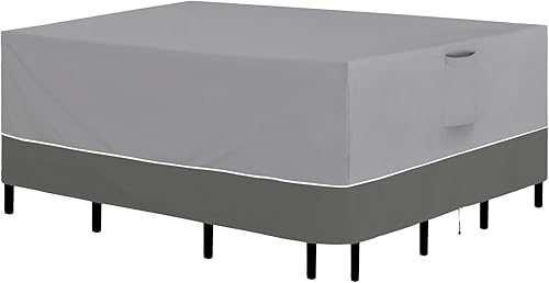 Easy-Going Juego de fundas rectangulares para muebles de patio de 110 x 84 pulgadas, fundas para mesa y silla, impermeables, resistentes a los rayos