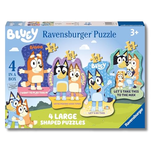 Puzzles de Bluey evolutivos: pack de 4 rompecabezas Ravensburger para mentes de 3 años o más
